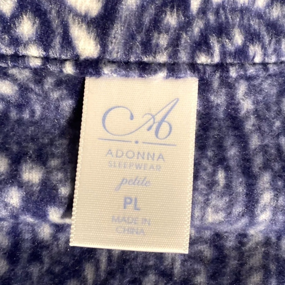 ADONNA Fleece Pajama Sets, navy and white paisley - Picture 2 of 4